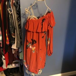 French Connection one-shoulder orange mini dress